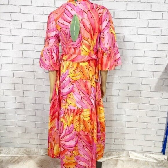 FARM Rio “Pink Ombre Bananas” Midi Dress – Size M – Tropical Statement Piece - Picture 5 of 9